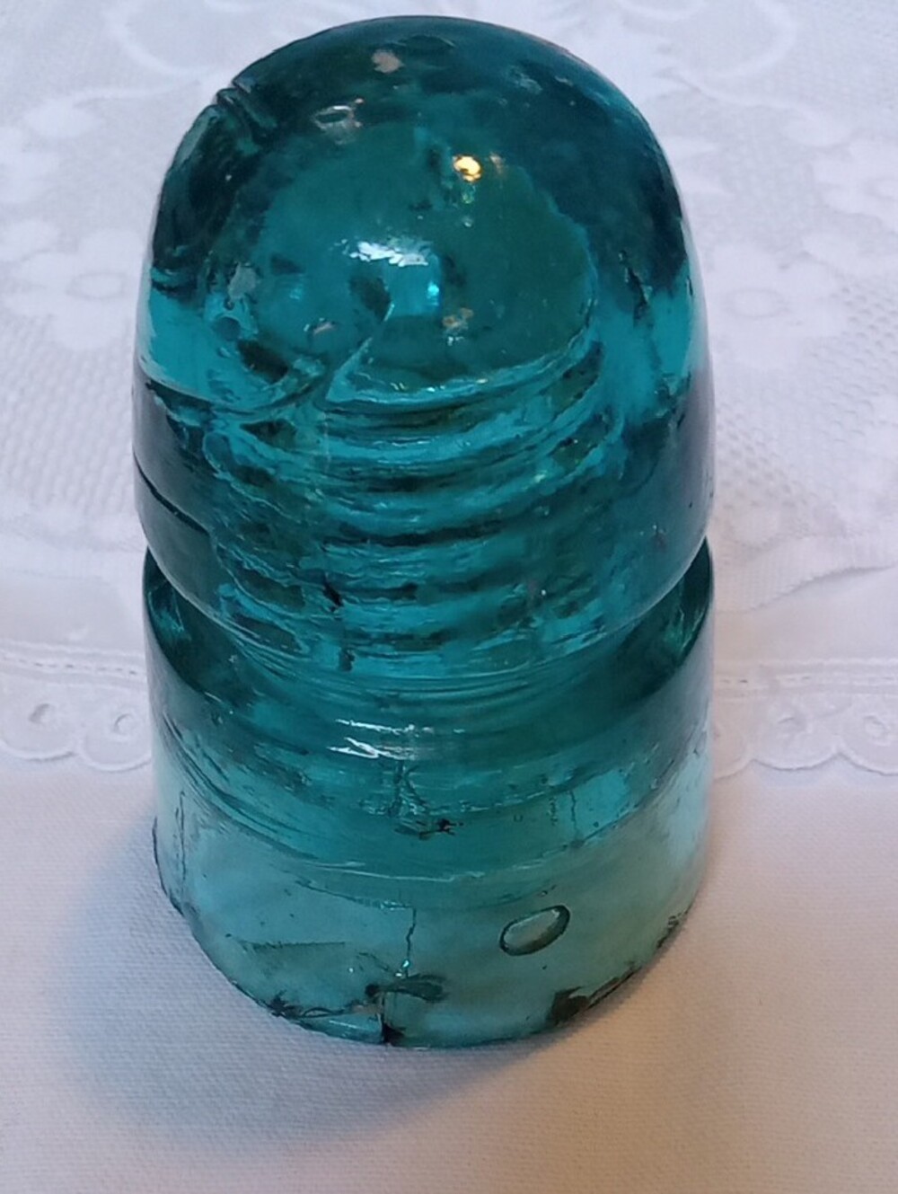 Antique Aqua Glass Insulator - Picture 3 of 4
